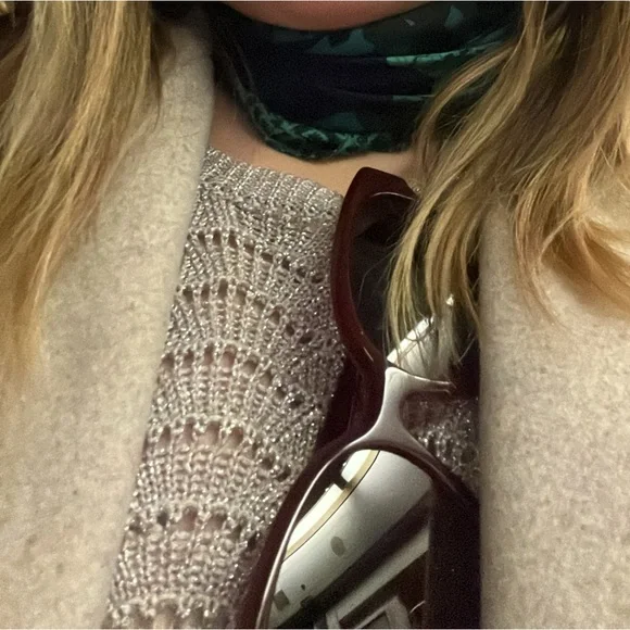 Parker Women's metallic knit key hole  sweater - Picture 4 of 9